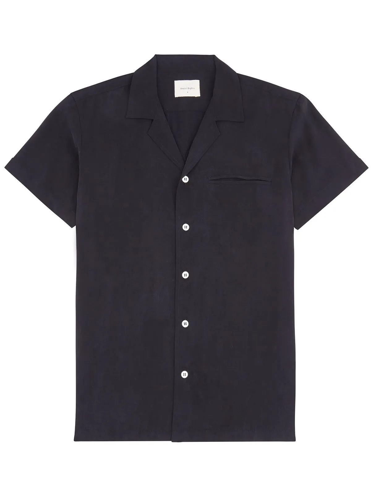 Short Sleeve Camp Collar Shirt - Black