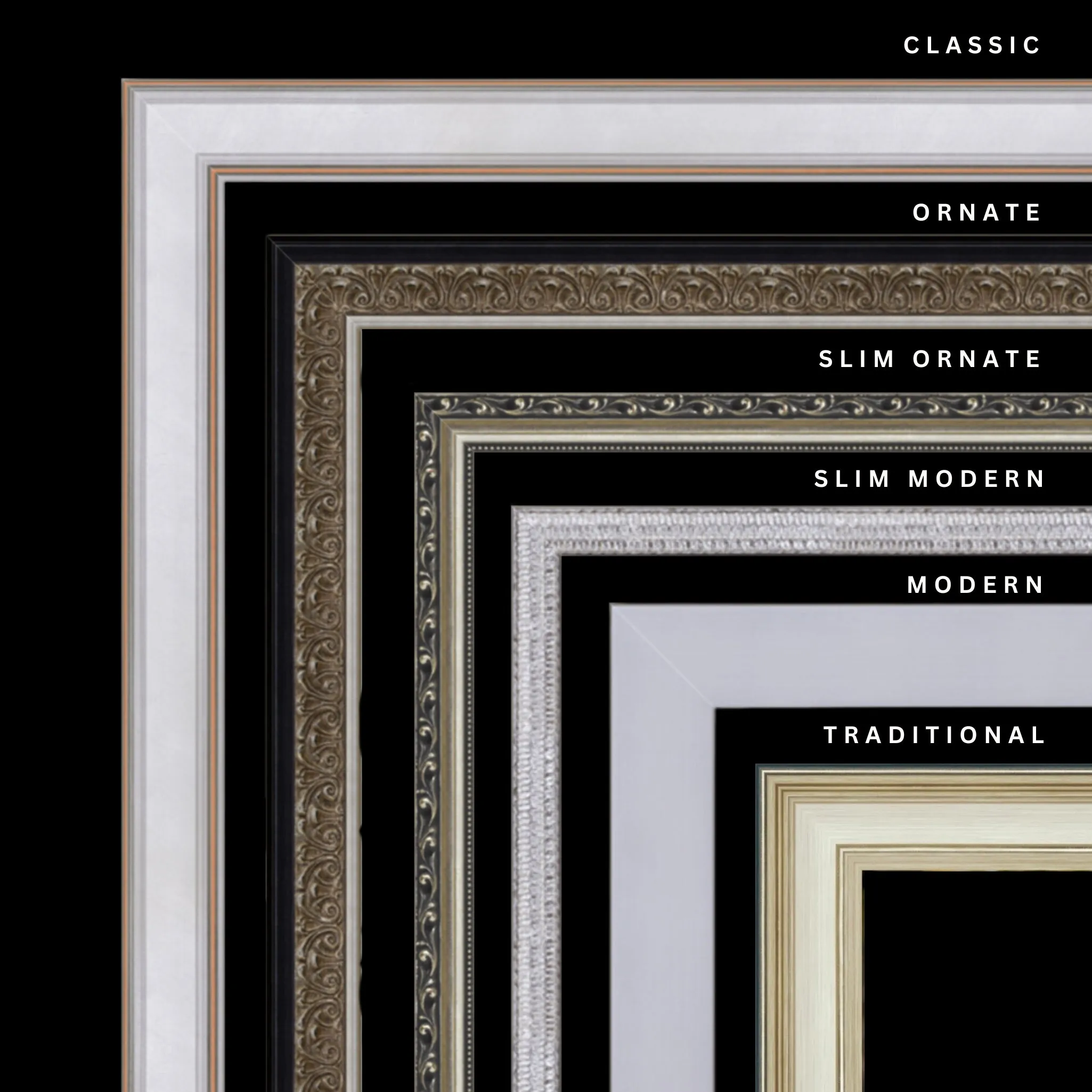 Silver 45x28 Picture Frame Ornate Traditional Classic Antique