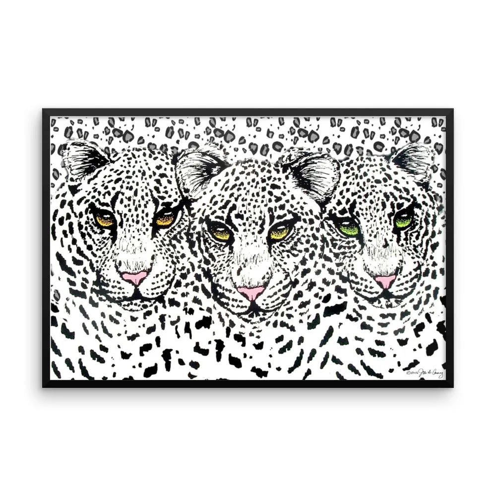 SNOW CHEETAHS Framed poster