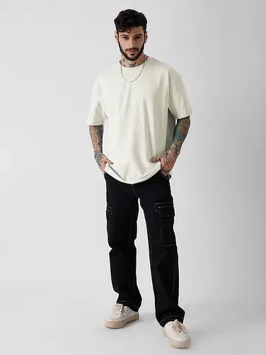 Solids: Eggshell White Oversized T-Shirts