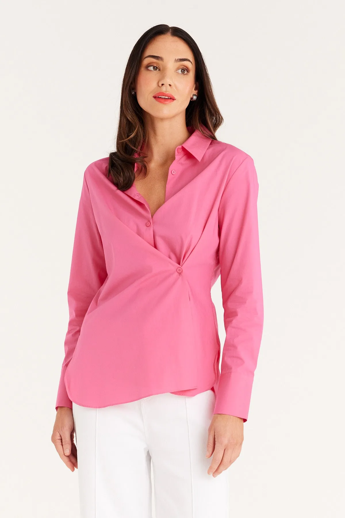 Tuck Shirt - Hot Pink
