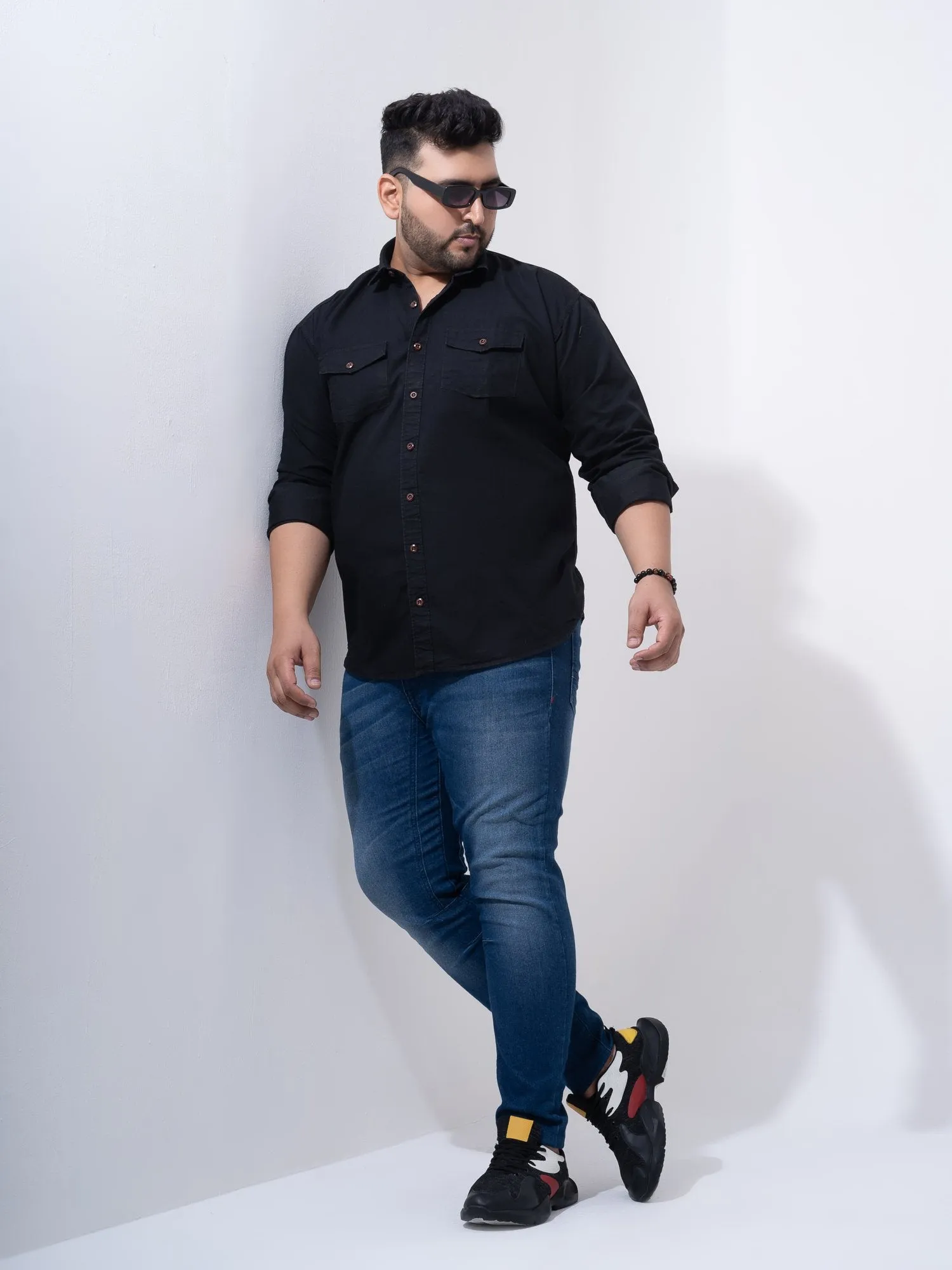Vintage Denim Cotton Plus Size Shirt