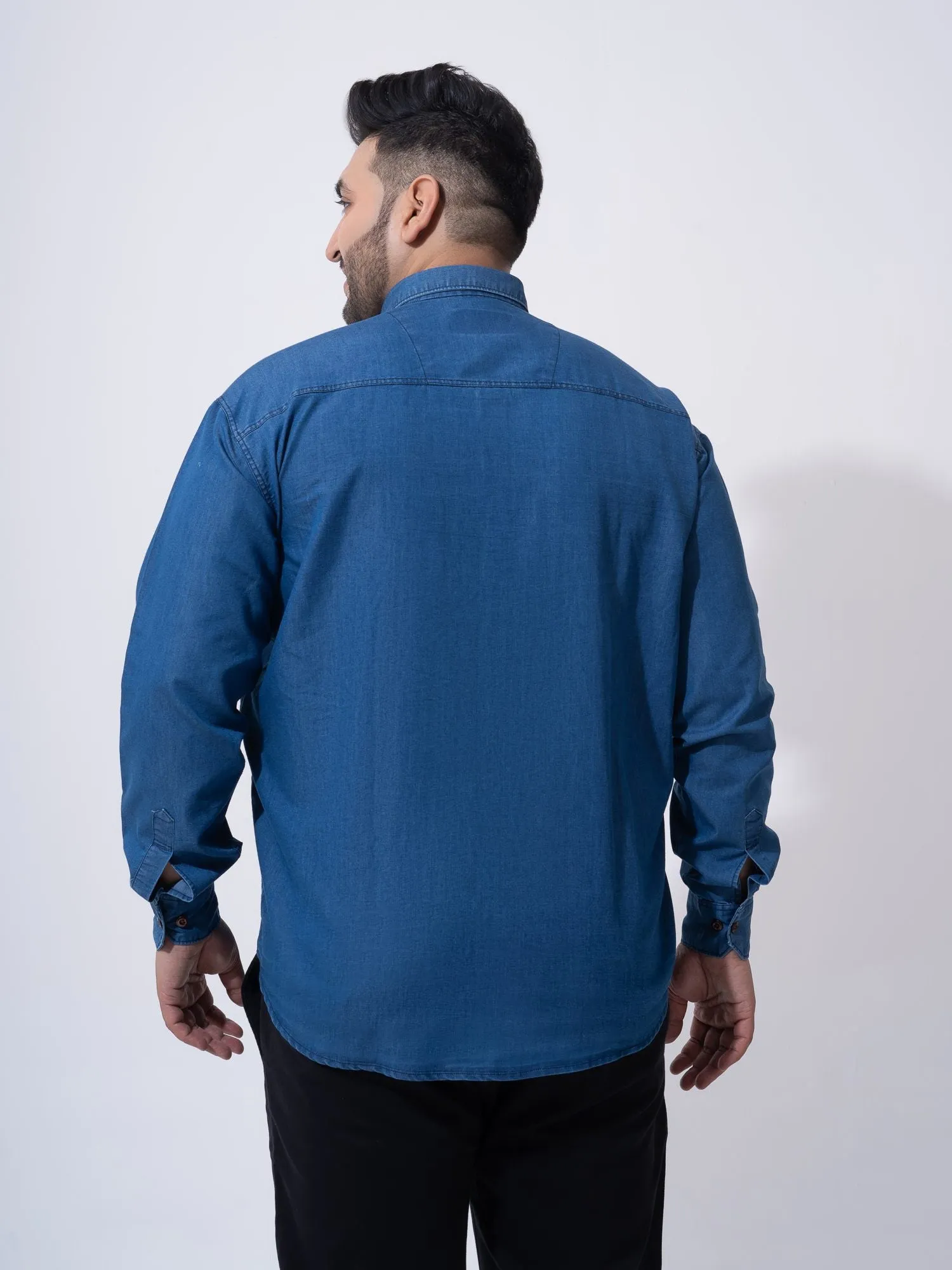 Vintage Denim Cotton Plus Size Shirt