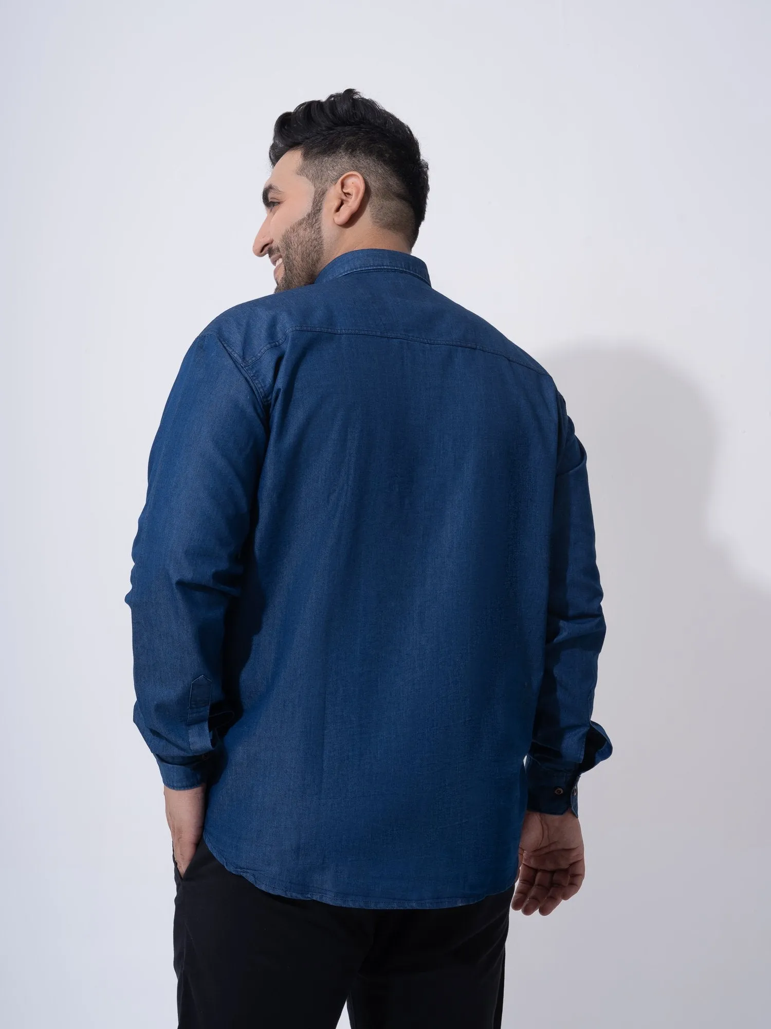 Vintage Denim Cotton Plus Size Shirt