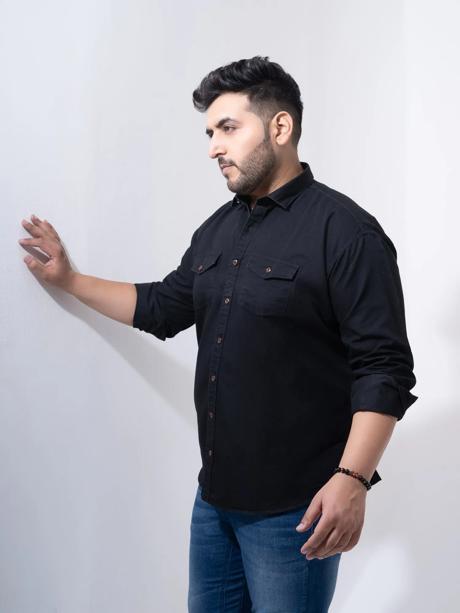 Vintage Denim Cotton Plus Size Shirt