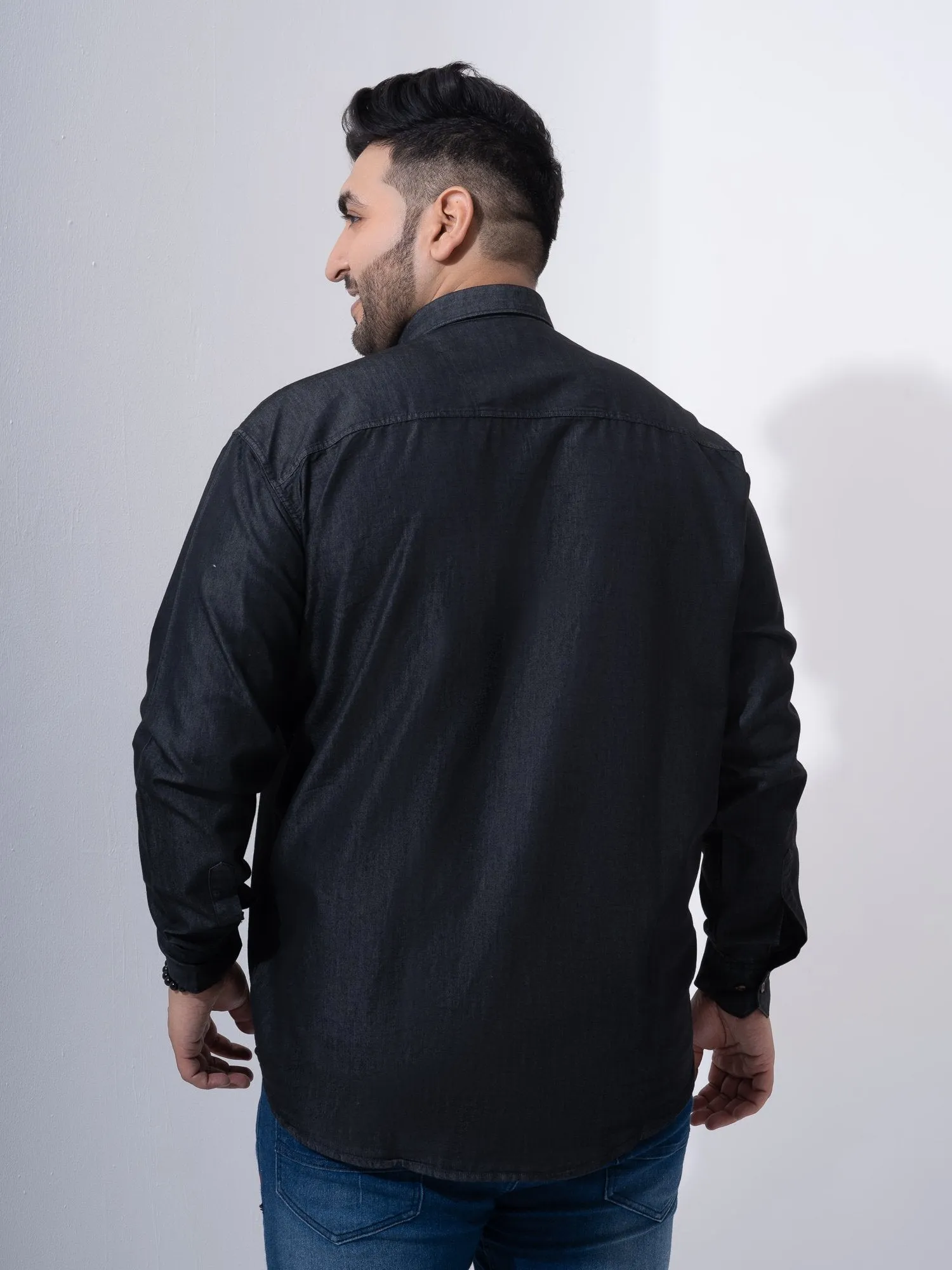Vintage Denim Cotton Plus Size Shirt