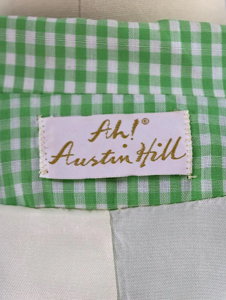 Vintage Green Gingham Blazer Jacket