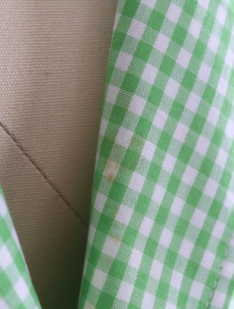 Vintage Green Gingham Blazer Jacket
