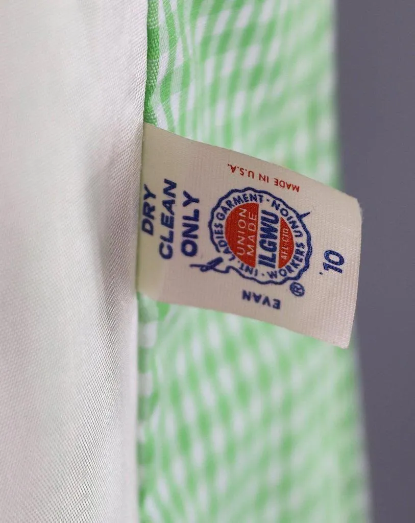 Vintage Green Gingham Blazer Jacket