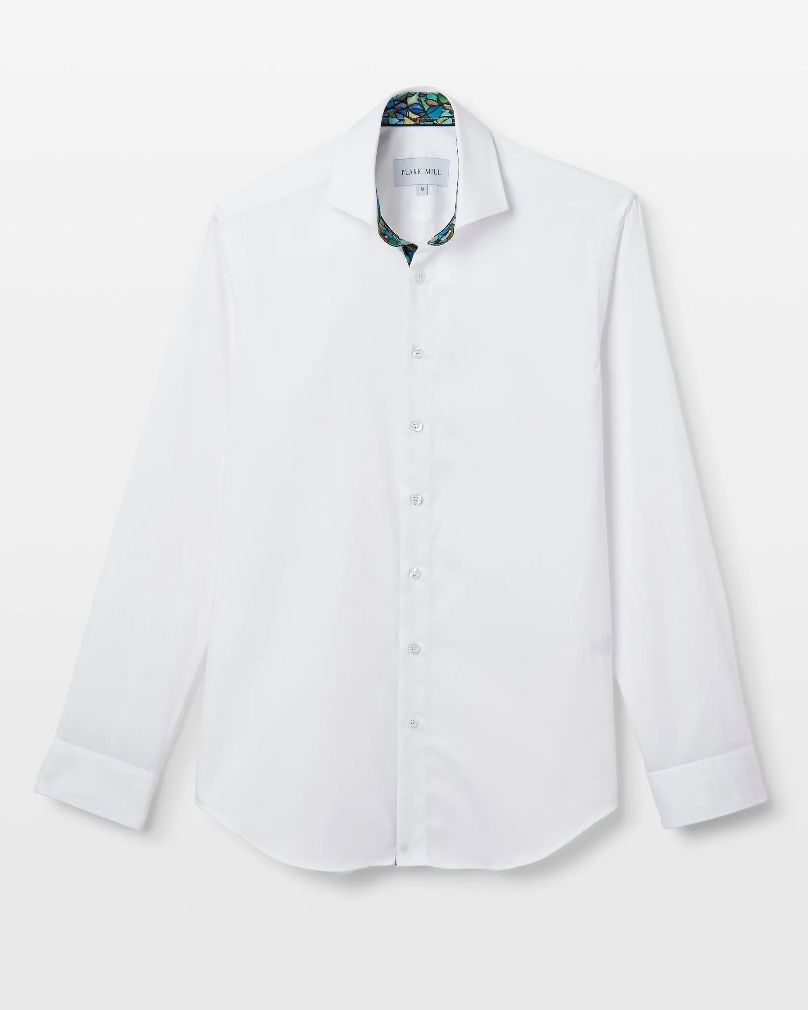 White Sateen Shirt with Holy Glass Accent