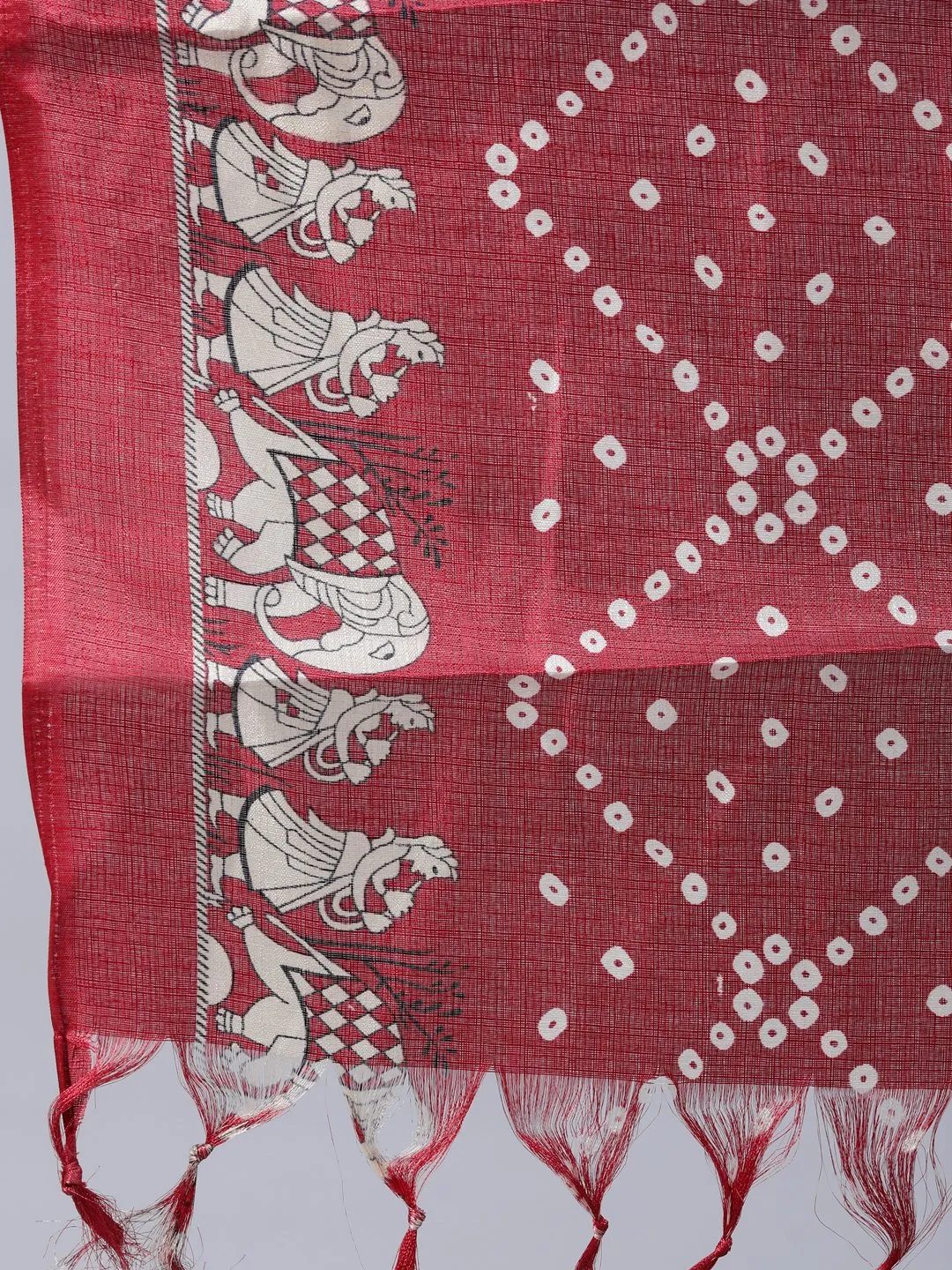 Women Off-White Printed A- Line Kurta With Palazo & Dupatta