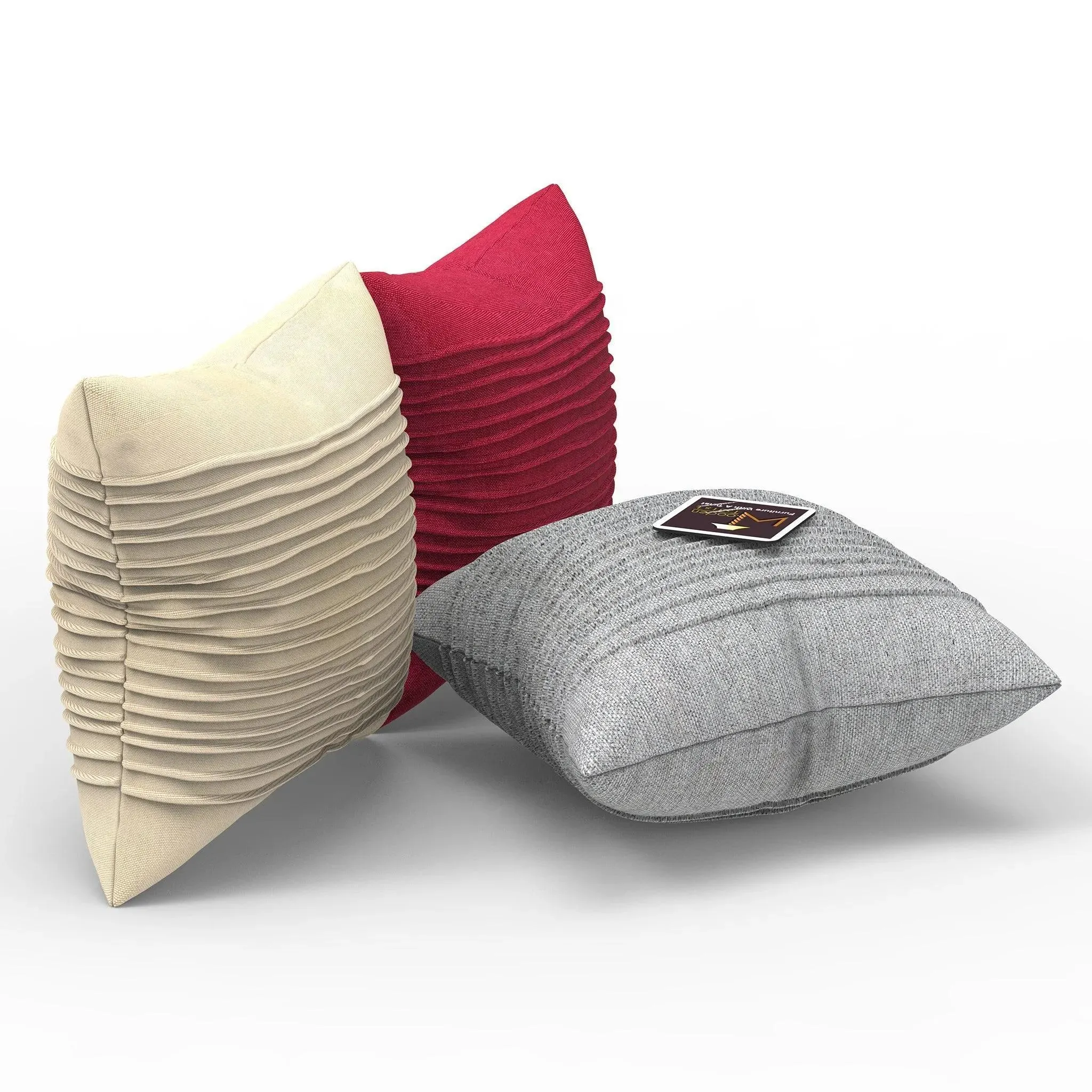 Wooden Twist Fabrahome Abstract Square Jute Cushion Cover Set of 3 ( Multicolor )
