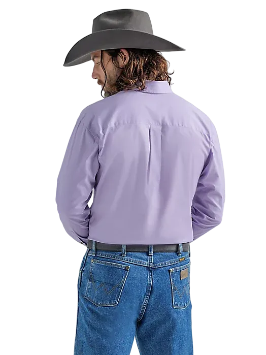 Wrangler Men's George Strait One Pocket Solid In Lilac Shirt