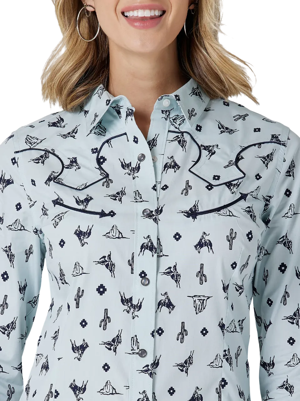 Wrangler Women's Retro Cowgril Cactus Snap Shirt